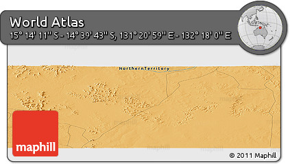 Political Panoramic Map of the Area around 14° 56' 57" S, 131° 49' 29" E