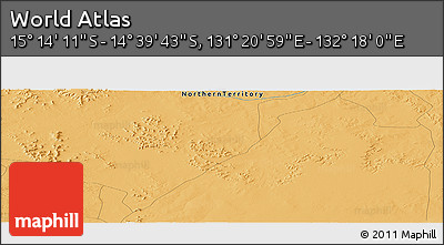 Political Panoramic Map of the Area around 14° 56' 57" S, 131° 49' 29" E
