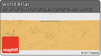 Political Panoramic Map of the Area around 14° 56' 57" S, 131° 49' 29" E