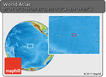 Physical Location Map of the Area around 14° 56' 57" S, 131° 40' 30" W