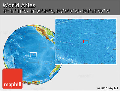 Physical Location Map of the Area around 14° 56' 57" S, 131° 40' 30" W