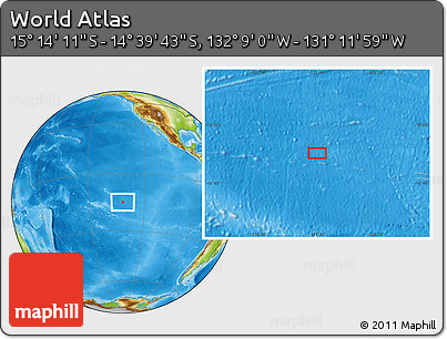 Physical Location Map of the Area around 14° 56' 57" S, 131° 40' 30" W
