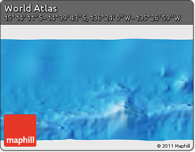 Physical 3D Map of the Area around 14° 56' 57" S, 135° 55' 30" W