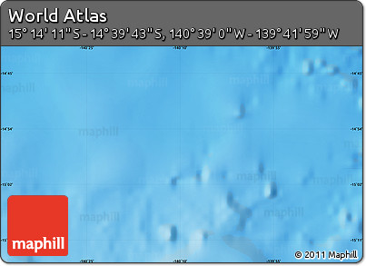 Physical Map of the Area around 14° 56' 57" S, 140° 10' 30" W