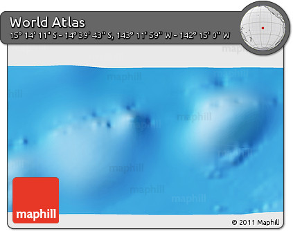 Physical 3D Map of the Area around 14° 56' 57" S, 142° 43' 29" W