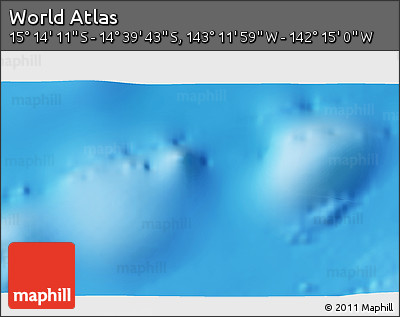 Physical 3D Map of the Area around 14° 56' 57" S, 142° 43' 29" W