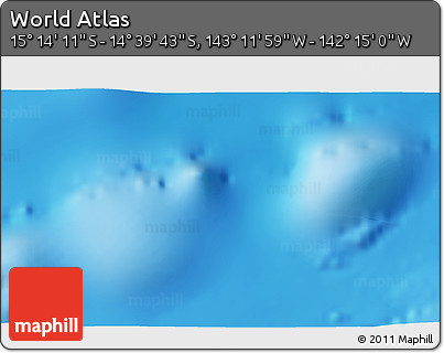 Physical 3D Map of the Area around 14° 56' 57" S, 142° 43' 29" W