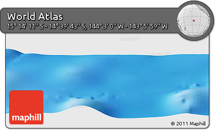 Physical Panoramic Map of the Area around 14° 56' 57" S, 143° 34' 29" W