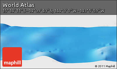 Physical Panoramic Map of the Area around 14° 56' 57" S, 143° 34' 29" W