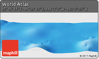 Physical Panoramic Map of the Area around 14° 56' 57" S, 143° 34' 29" W