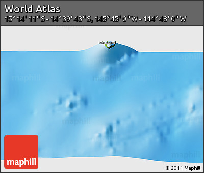 Physical 3D Map of the Area around 14° 56' 57" S, 145° 16' 30" W