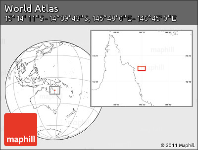 Blank Location Map of the Area around 14° 56' 57" S, 146° 16' 30" E