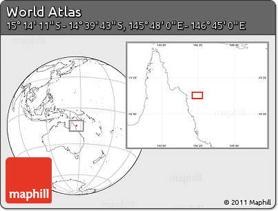 Blank Location Map of the Area around 14° 56' 57" S, 146° 16' 30" E