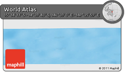 Physical Panoramic Map of the Area around 14° 56' 57" S, 147° 7' 30" E