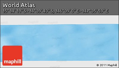 Physical Panoramic Map of the Area around 14° 56' 57" S, 147° 7' 30" E
