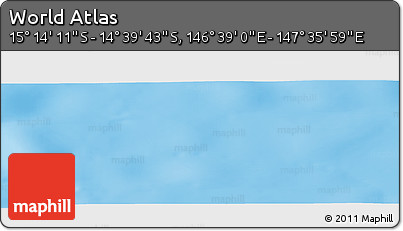 Physical Panoramic Map of the Area around 14° 56' 57" S, 147° 7' 30" E