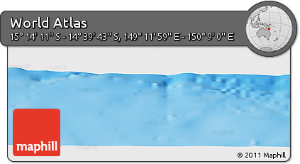 Physical Panoramic Map of the Area around 14° 56' 57" S, 149° 40' 30" E