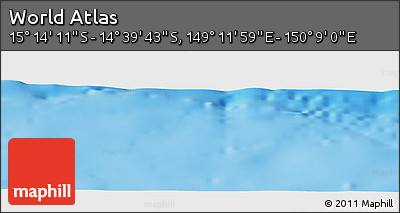 Physical Panoramic Map of the Area around 14° 56' 57" S, 149° 40' 30" E