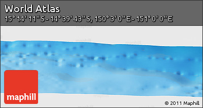 Physical Panoramic Map of the Area around 14° 56' 57" S, 150° 31' 30" E