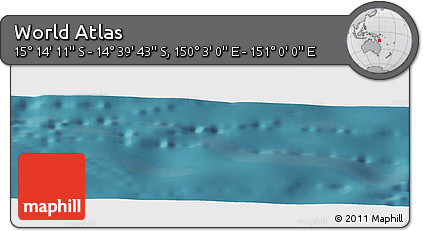 Satellite Panoramic Map of the Area around 14° 56' 57" S, 150° 31' 30" E