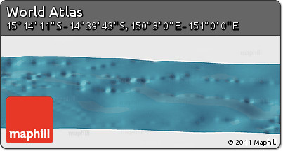 Satellite Panoramic Map of the Area around 14° 56' 57" S, 150° 31' 30" E