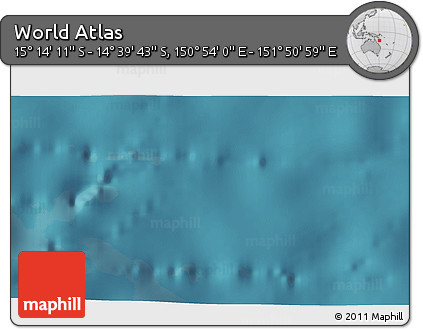 Satellite 3D Map of the Area around 14° 56' 57" S, 151° 22' 30" E