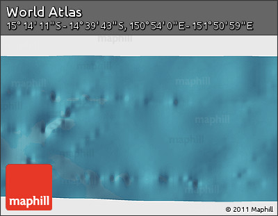 Satellite 3D Map of the Area around 14° 56' 57" S, 151° 22' 30" E