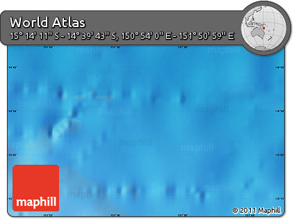 Physical Map of the Area around 14° 56' 57" S, 151° 22' 30" E