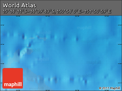 Physical Map of the Area around 14° 56' 57" S, 151° 22' 30" E