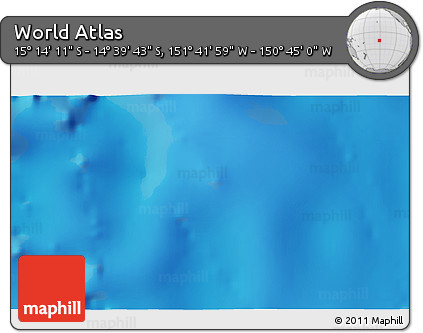 Physical 3D Map of the Area around 14° 56' 57" S, 151° 13' 29" W