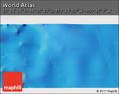 Physical 3D Map of the Area around 14° 56' 57" S, 151° 13' 29" W