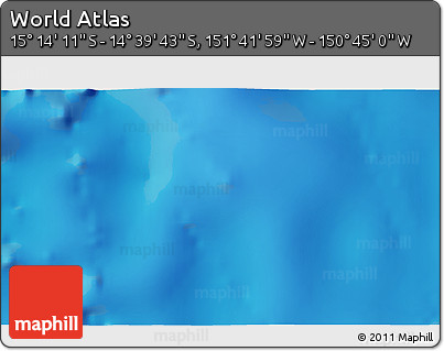 Physical 3D Map of the Area around 14° 56' 57" S, 151° 13' 29" W