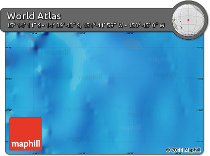 Shaded Relief Map of the Area around 14° 56' 57" S, 151° 13' 29" W