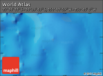 Shaded Relief Map of the Area around 14° 56' 57" S, 151° 13' 29" W