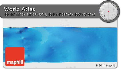 Shaded Relief Panoramic Map of the Area around 14° 56' 57" S, 151° 13' 29" W