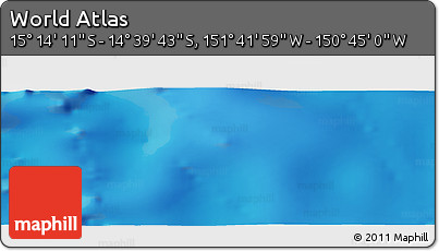 Shaded Relief Panoramic Map of the Area around 14° 56' 57" S, 151° 13' 29" W