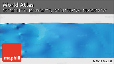 Shaded Relief Panoramic Map of the Area around 14° 56' 57" S, 151° 13' 29" W