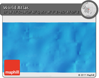 Shaded Relief 3D Map of the Area around 14° 56' 57" S, 152° 13' 29" E