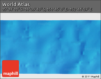 Shaded Relief 3D Map of the Area around 14° 56' 57" S, 152° 13' 29" E