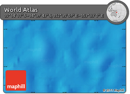 Physical Map of the Area around 14° 56' 57" S, 153° 4' 29" E