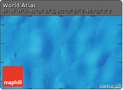 Physical Map of the Area around 14° 56' 57" S, 153° 4' 29" E
