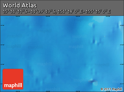 Physical Map of the Area around 14° 56' 57" S, 154° 46' 30" E