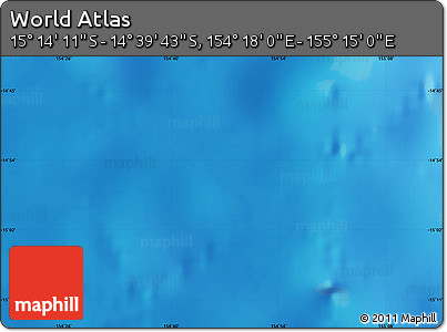 Physical Map of the Area around 14° 56' 57" S, 154° 46' 30" E