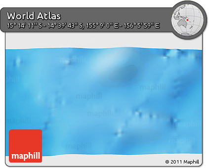 Shaded Relief 3D Map of the Area around 14° 56' 57" S, 155° 37' 30" E