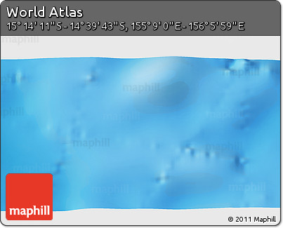 Shaded Relief 3D Map of the Area around 14° 56' 57" S, 155° 37' 30" E