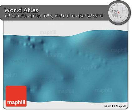 Satellite 3D Map of the Area around 14° 56' 57" S, 156° 28' 29" E