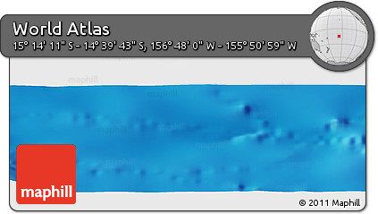 Physical Panoramic Map of the Area around 14° 56' 57" S, 156° 19' 29" W