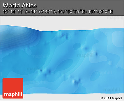 Political 3D Map of the Area around 14° 56' 57" S, 157° 19' 29" E