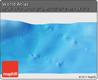 Political 3D Map of the Area around 14° 56' 57" S, 157° 19' 29" E