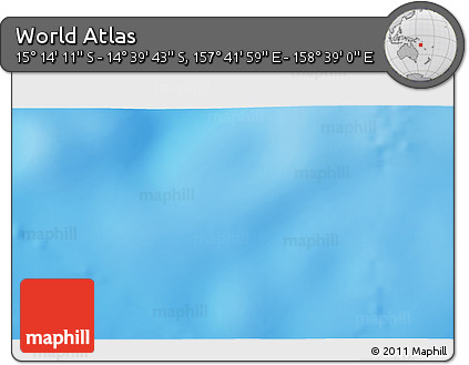 Shaded Relief 3D Map of the Area around 14° 56' 57" S, 158° 10' 30" E